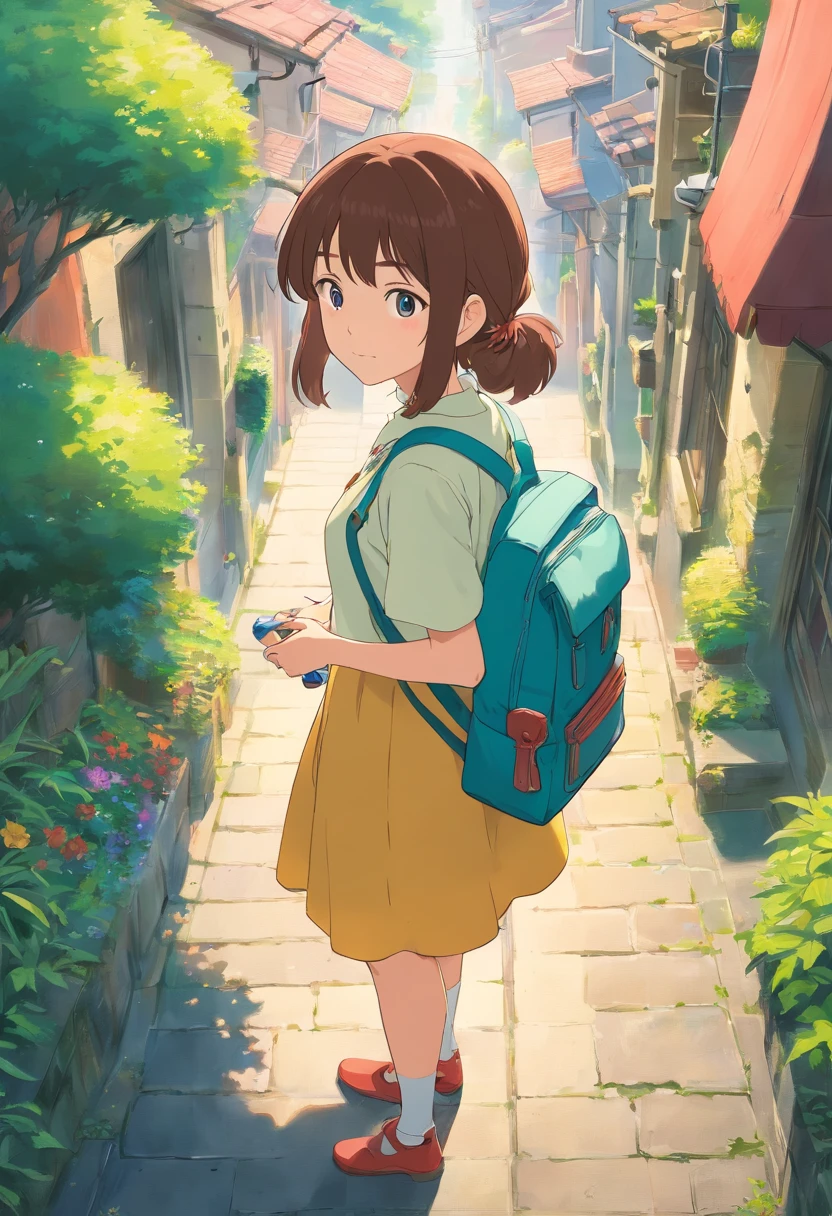Backpacks and backpacks、Makoto Shinkai and Artgarm、Makoto Shinkai Art Style、Makoto Shinkai。a digital rendering、Artgarm and Ateigailan、Makoto Shinkai Style、Smooth Anime CG Art, Beautiful Anime Portraits、Portrait Anime Girl、Detailed Digital Anime Art、anime moe art style