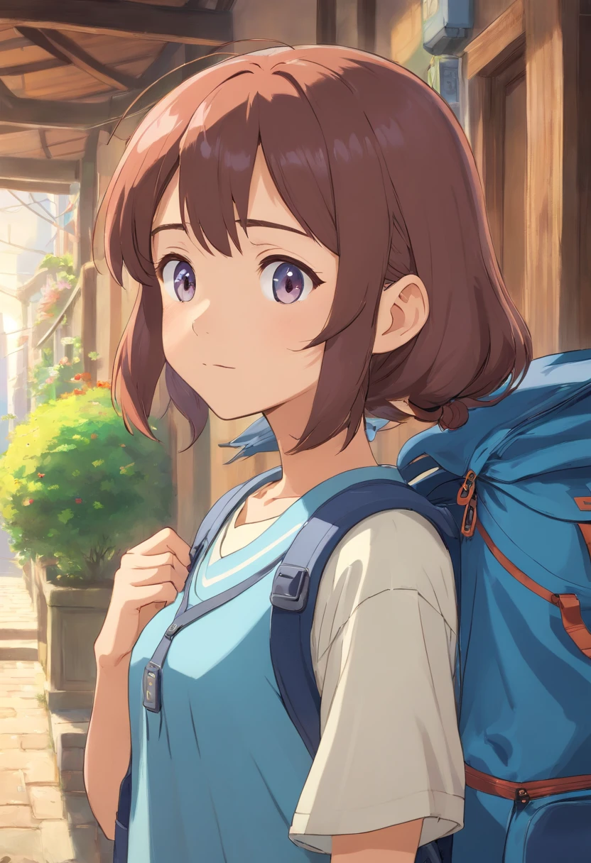 Backpacks and backpacks、Makoto Shinkai and Artgarm、Makoto Shinkai Art Style、Makoto Shinkai。a digital rendering、Artgarm and Ateigailan、Makoto Shinkai Style、Smooth Anime CG Art, Beautiful Anime Portraits、Portrait Anime Girl、Detailed Digital Anime Art、anime moe art style