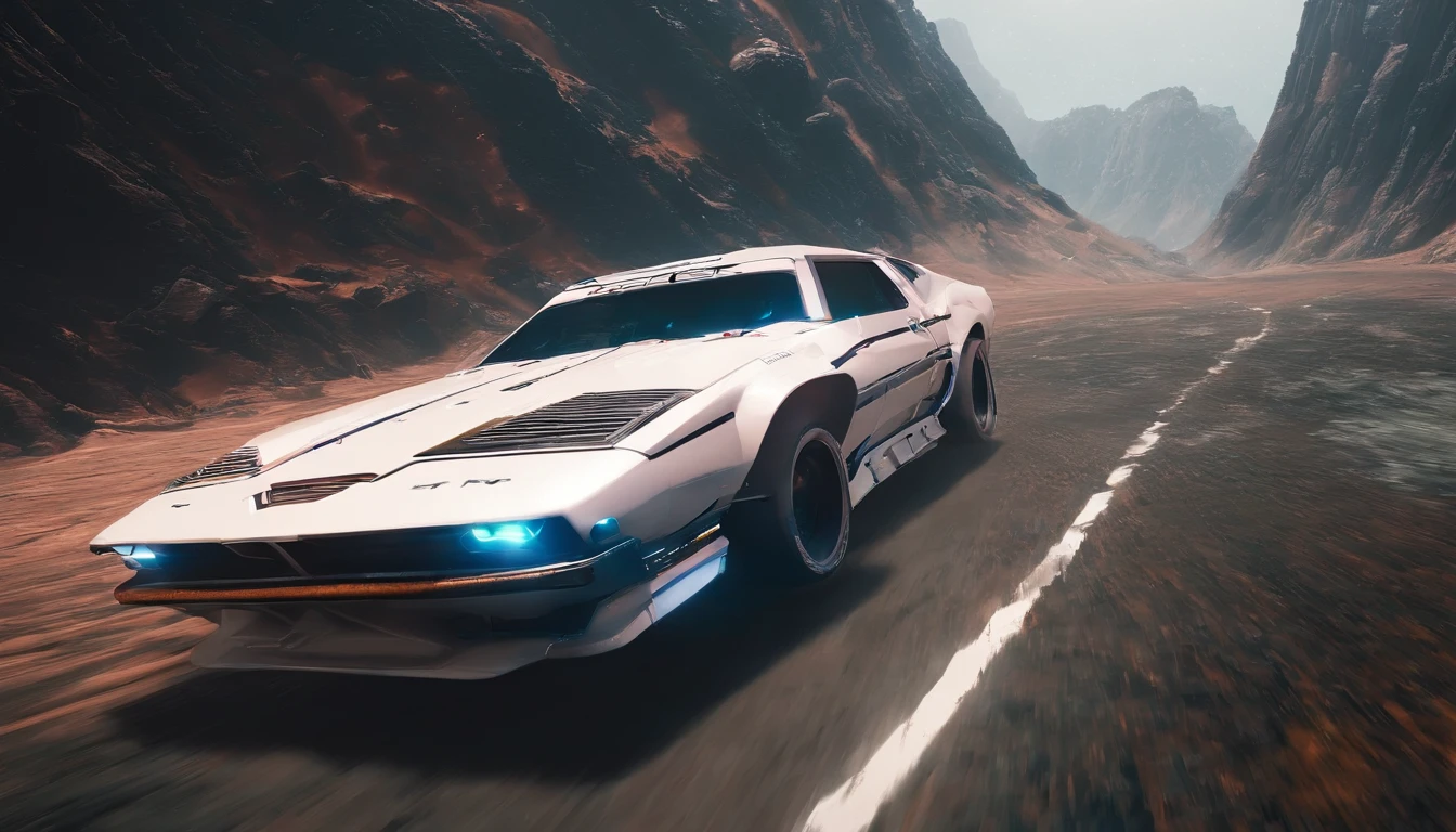 Cinematic Driftendes Rallye-Auto