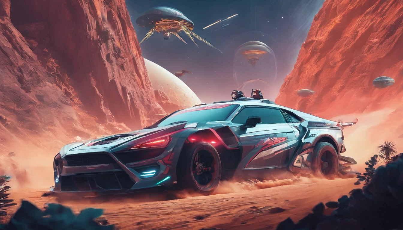 Cinematic Driftendes Rallye-Auto