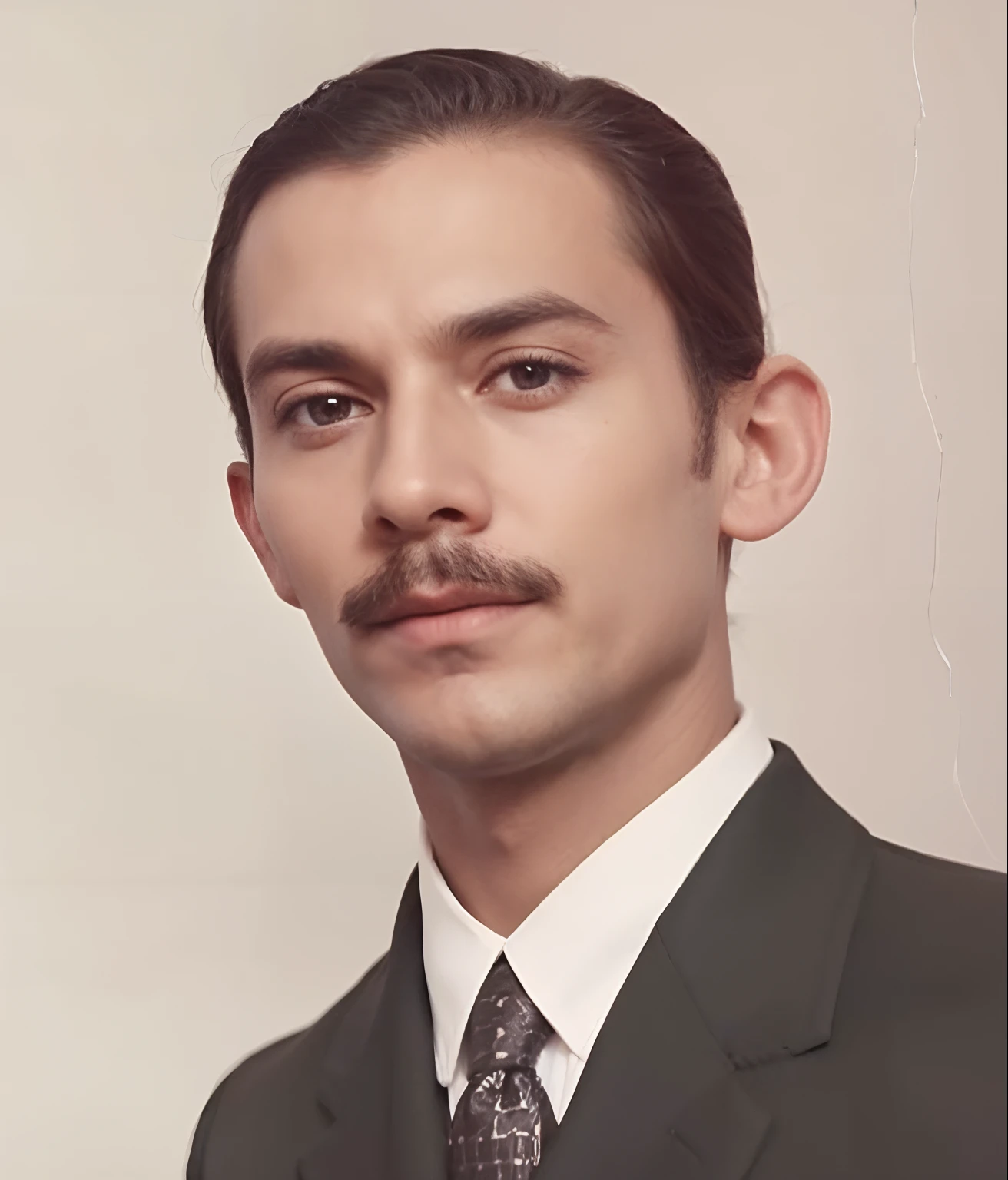 Homem elegante ao redor de 30 anos com pouco cabelo e usando um bigode comum no Brasil nos anos de 1930.
