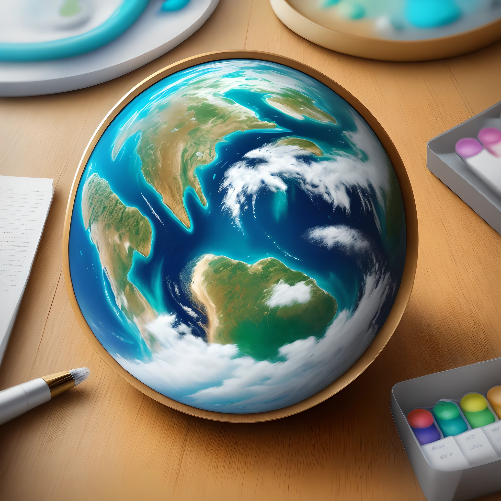 cyan colors planet earth Mare painterly