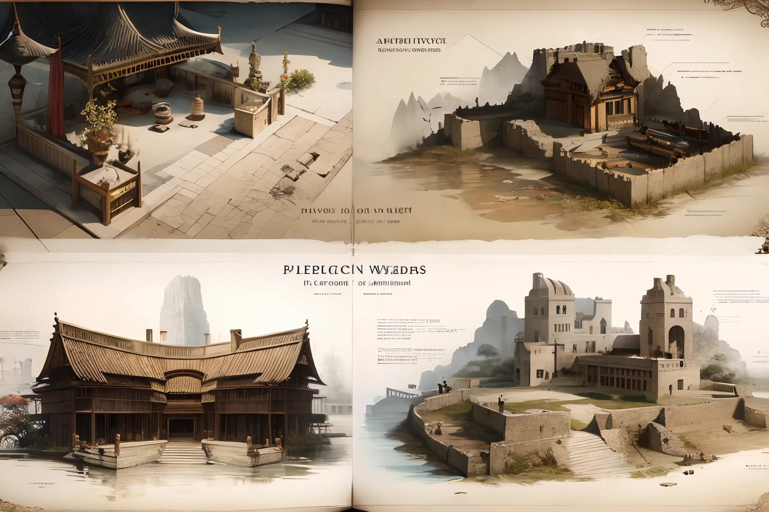 Cave full of diverse and foreign weapons and armour