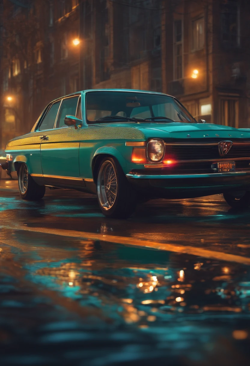 Car with pixel art