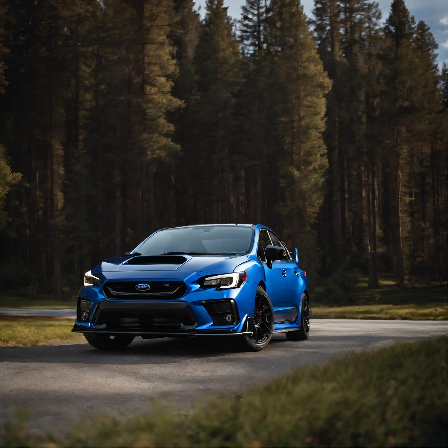 Blue Subaru WRX 2022,Widebody,flames,fire,high high quality,8K,Many details,immensity,threatening,imponent,aggressive,ultra realistic,hyper realism,realistic