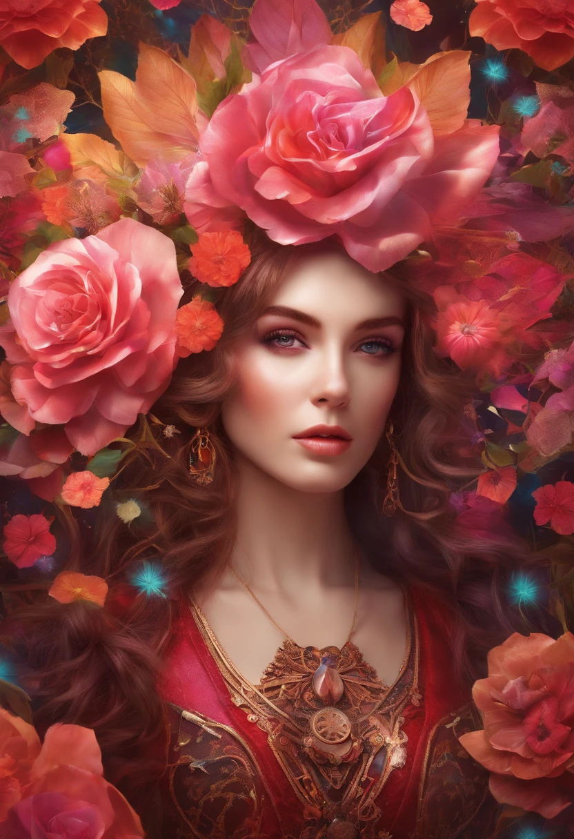 Imagine that the skin of this creature girl looks like it was made of a fishing net, with leaves and flowers growing on her body. Digital Epic Fantasy, Symmetrical Concept Art, Sinister Fantasy Illustration, Symmetrical Epic Fantasy Art, Epic Fantasy Science Fiction Illustration, Epic Fantasy Art Style, Epic Anime Art, Symmetrical Fantasy RPG Portrait, Anton Fadeev and Dan Mumford, (Masterpiece, Top Quality, Best Quality, Official Art, Beauty and Aesthetics: 1.2), Extreme Detail, (Fractal Art: 1.3), Colorful, Most Detailed, Full Body Pose, Cute Surrealist Photo, 8 K, Octane Beautifully Rendered, Very detailed, intricate, epic composition, cinematic lighting, masterpiece, art station trend, very, very detailed, stunning, HDR, smooth, sharp focus, high resolution, award-winning, award-winning photo, DSLR, 5 0 mm