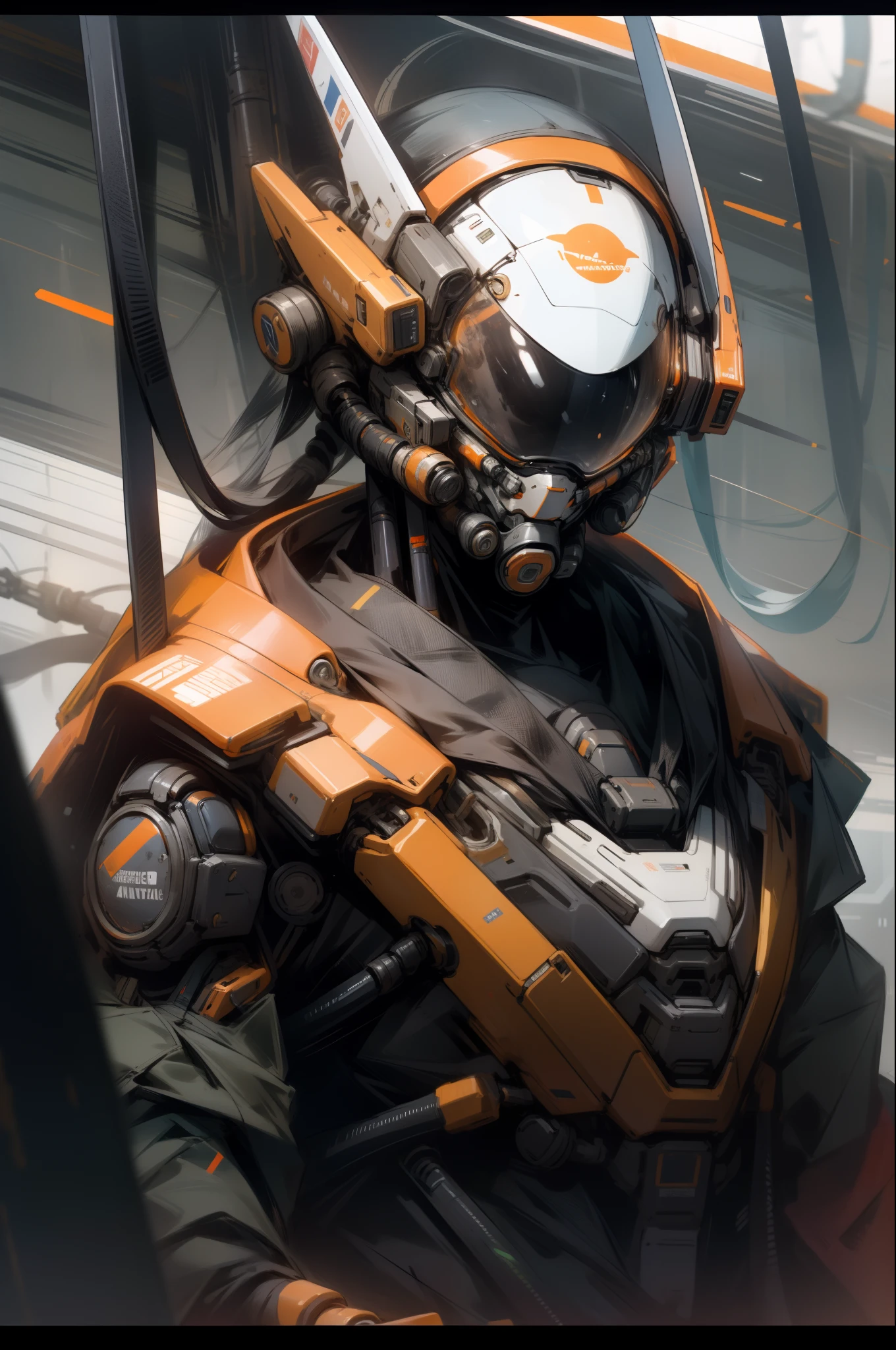 Astronauta Naranja,cyberpunk,espacio