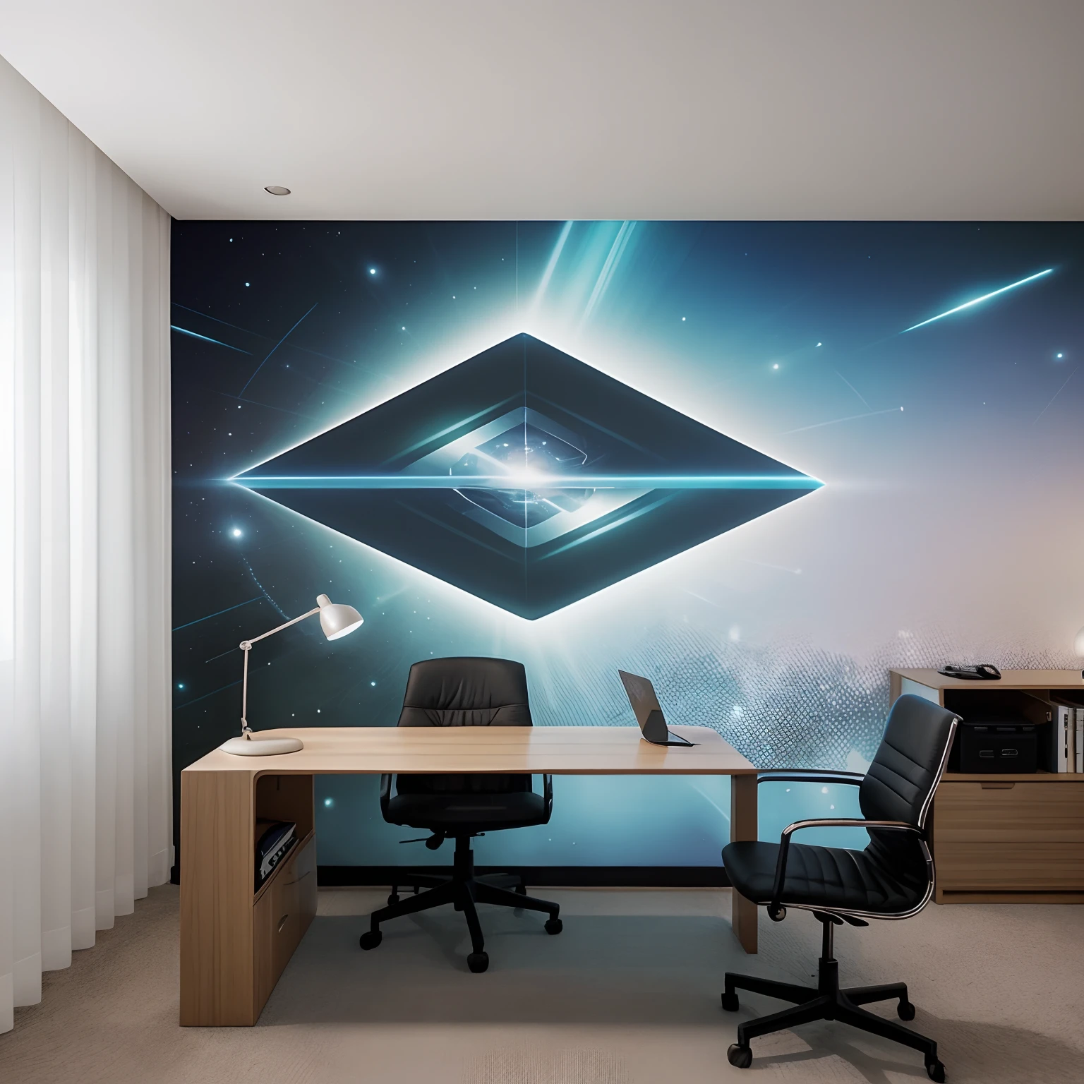 Background to use in meetings, que tem um toque futurista, e de home office