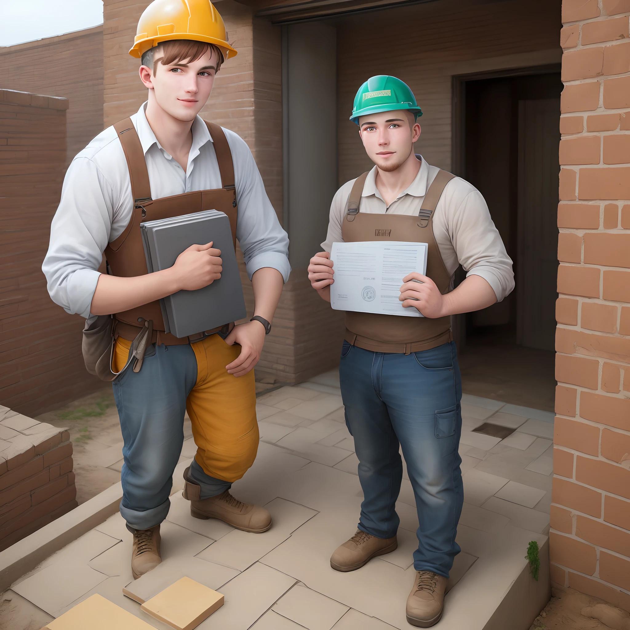 Bricklayer after finishing his course in civil construction