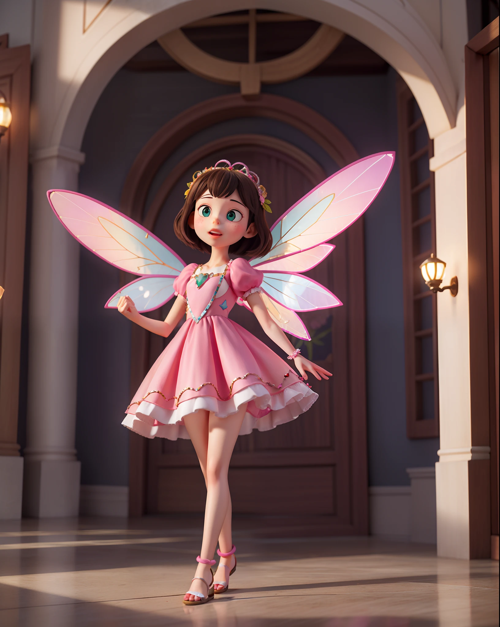 The living stuffed fairy in pink dress her shimmering wings casting patterns of light on the mosaics. "Each piece represents a souvenir of a toy, a connection to the child who once possessed them."