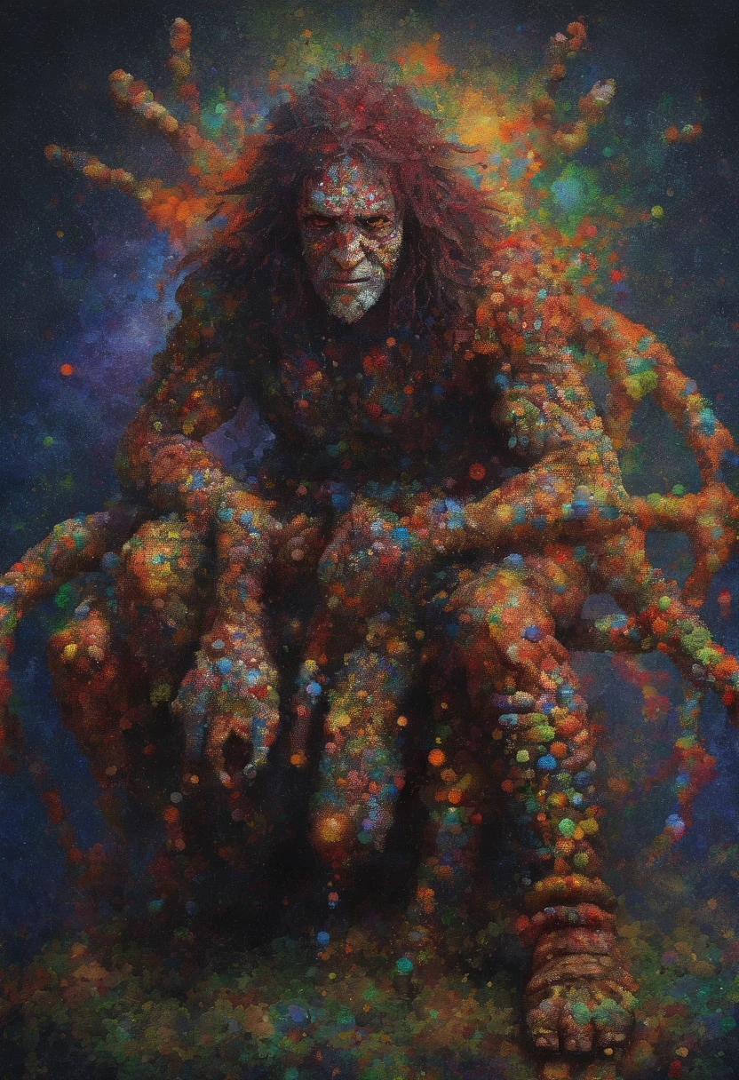 Deus ,meio-homem, Barbarian Half-Spider, Six arms,4k