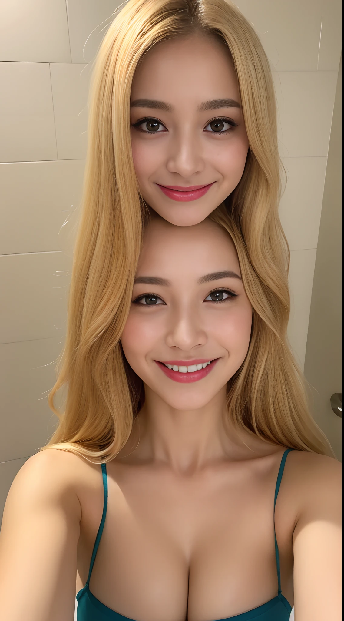 ((Day, Best Quality, 8K, Realistic)), Half Body: 1.4, Slender Abs: 1.2, ((Long ash-blonde hair, Medium Breasts: 1.2)), (Lying in bathtub selfie: 1.1), (Bathtub, Bathroom, Realistic bathtub, Bubbles, Bathtub bubbles, Day lights), Highly detailed face and skin texture, detailed eyes, double eyelids, exposed cleavage, 1 person, (Seductive smile, Seductive pose, Face looking at the camera, Taking selfie, Selfie camera view, Selfie: 1.2)