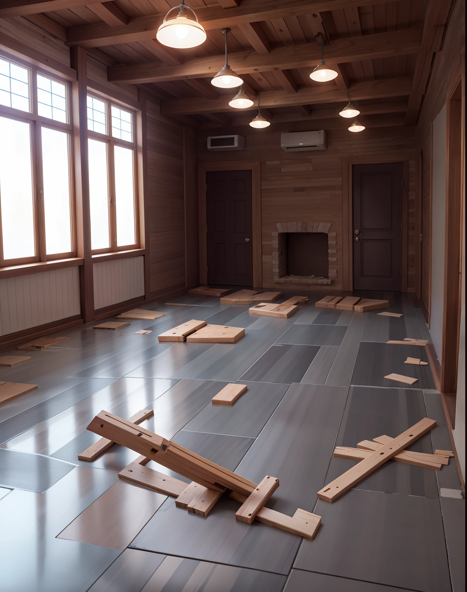 The floor was broken