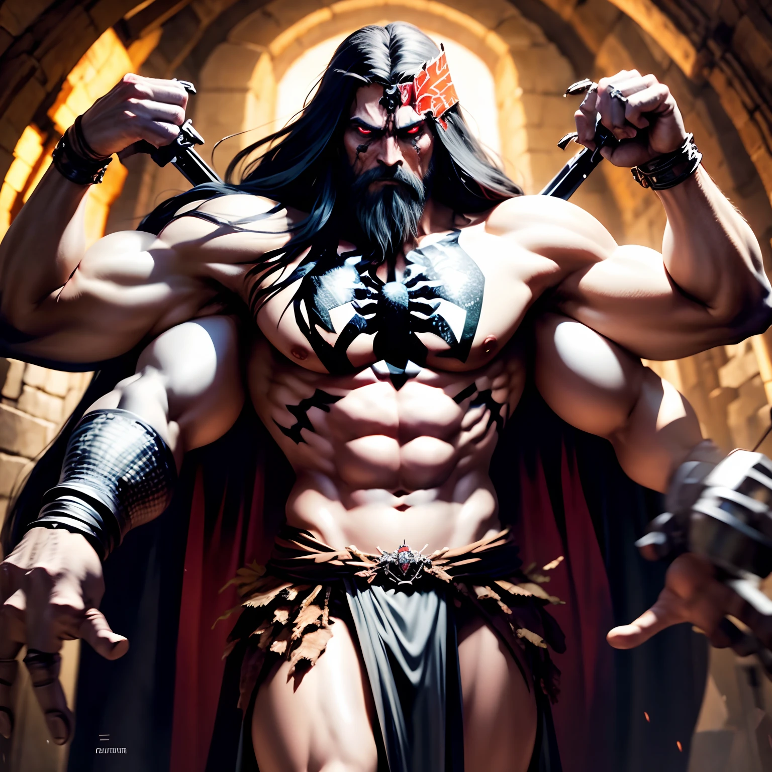 Deus, Barbarian Half Man Half Spider Six Arms