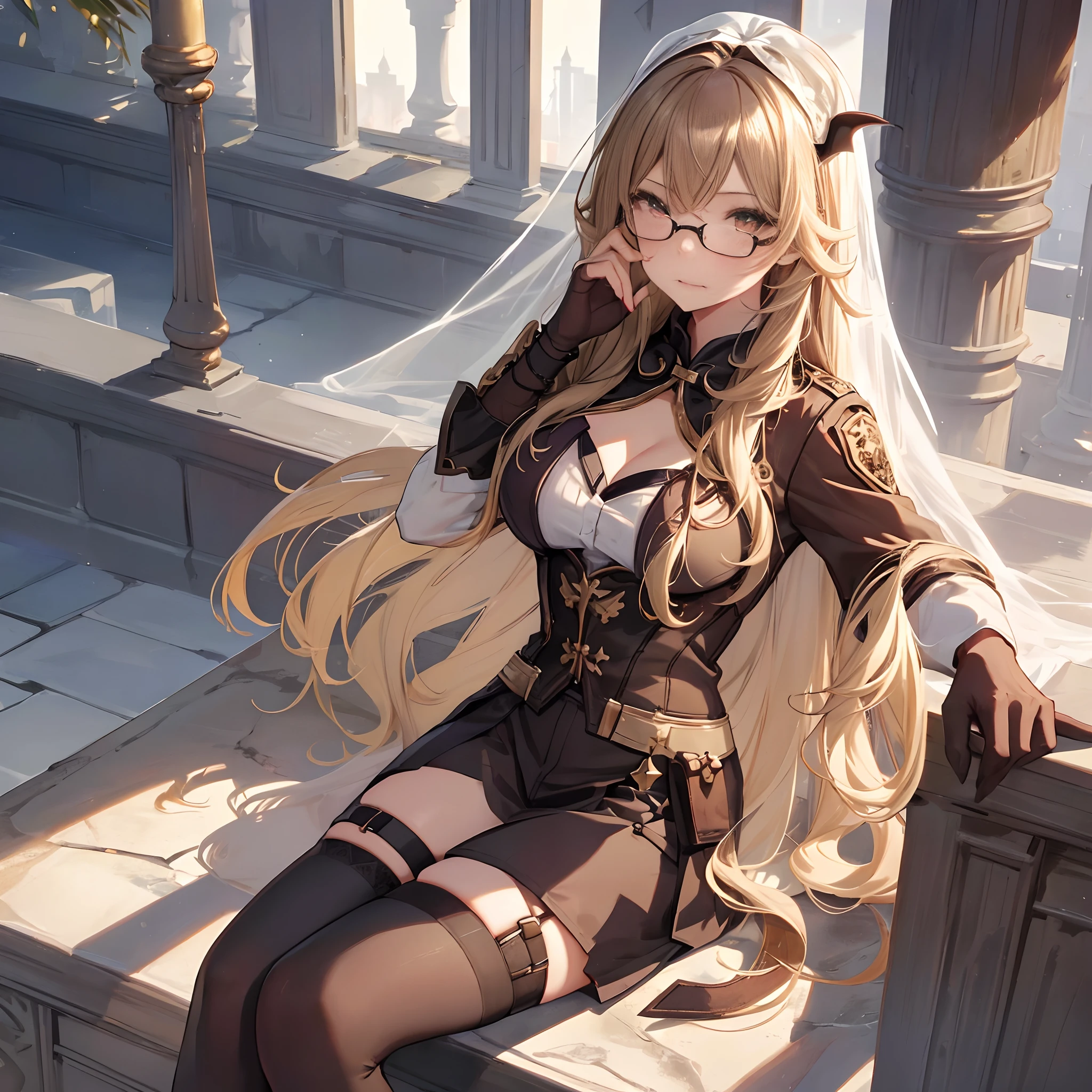 masterpiece, high quality, highres,absurdres, finely detail,ray tracking,manga,
guilty gear,
1girl,nurce,long legs,tight clothes,glasses,lovely,dramatic angle,rooftop,sky,city,