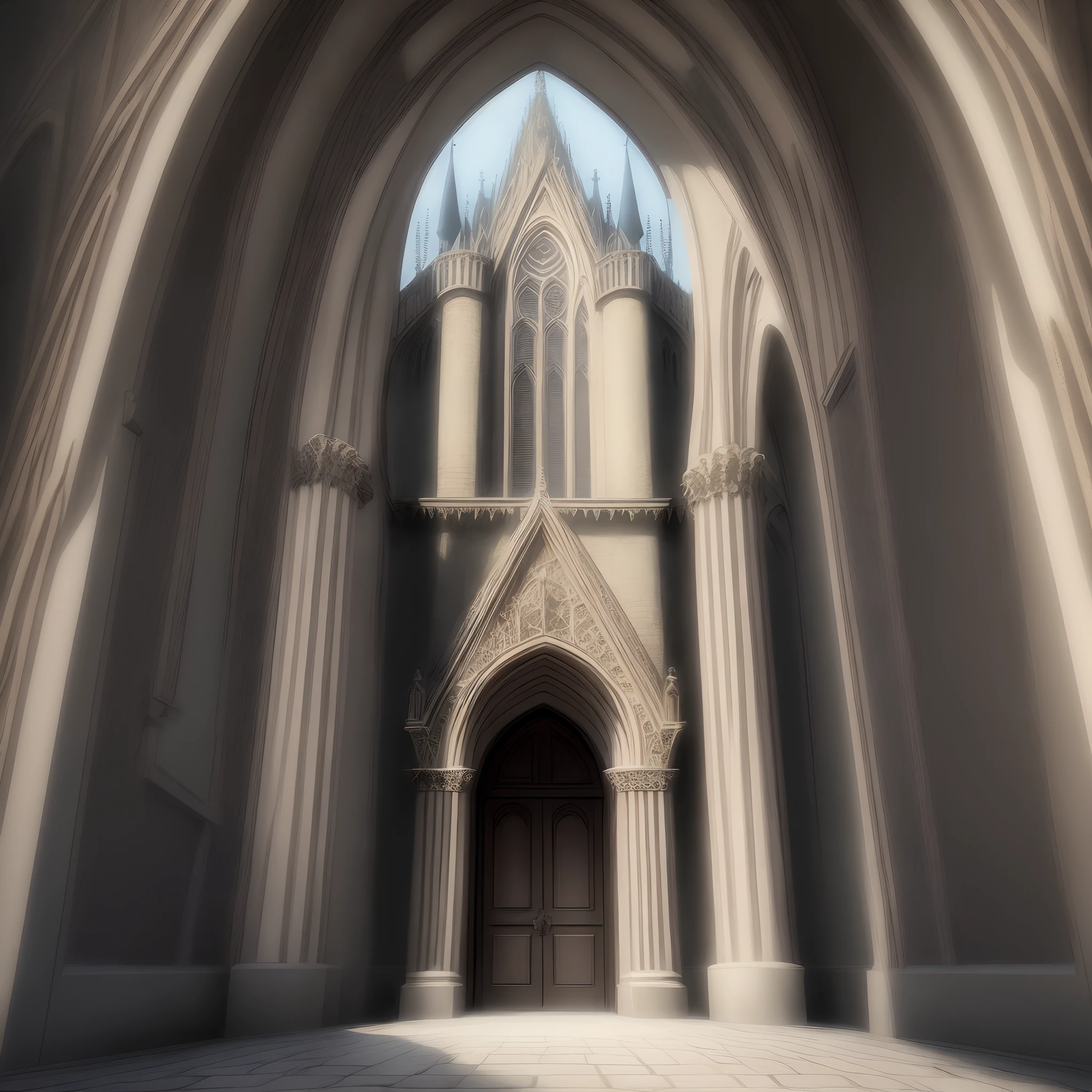 Vampire castle, gothic architecture, entrance, royal