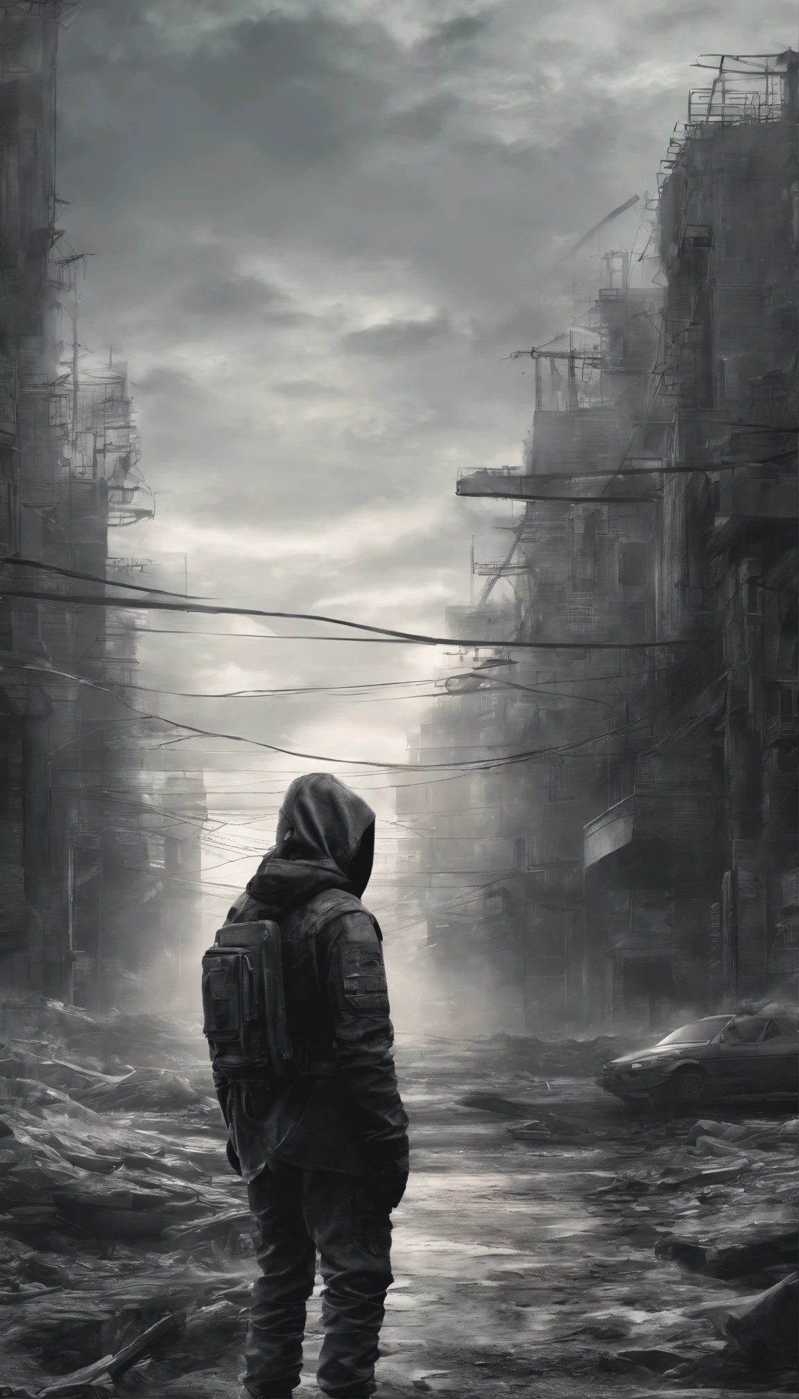 Disappeared so cleanly),(Volumes pile up,Sighed),(Past lives are not much different,Lost myths)), cinematic, tempered fade, boy, hoodie, front of dekstop, back shoot