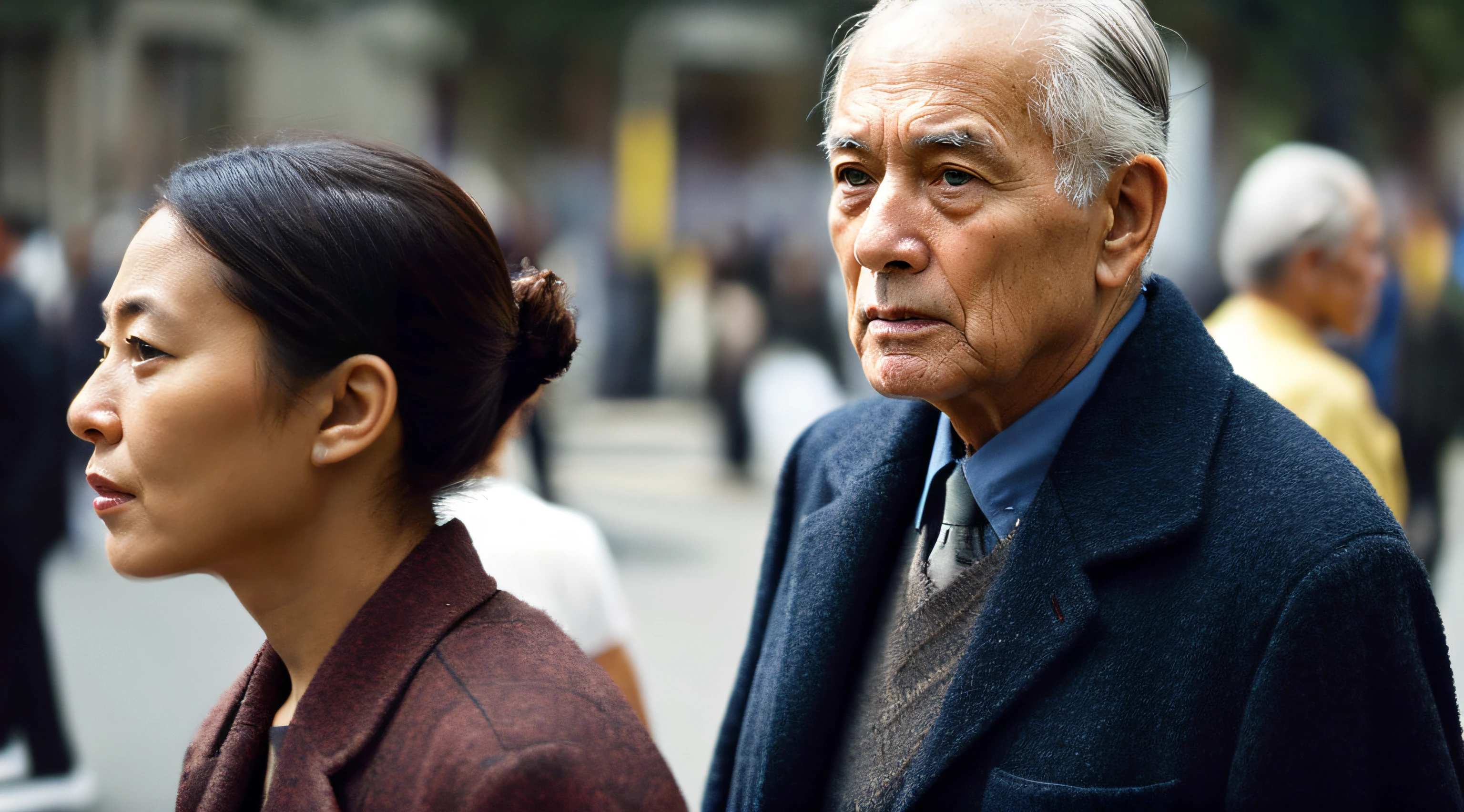 Jehovah's Witnesses、serious faces、Missionary in the Streets、A old man、Gamine、Farbe々Regardless of race or age々、high-level image quality、high-detail