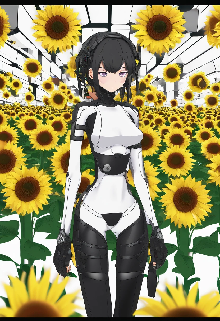 1 girl， (((raised high huge round buttocks))), Wide  A sunflower field in full bloom，Back view of a woman in Translucent white thong (underwear),long shot,wide view, commercial photography，award-winning photograph，(photorealistic),unity 8k wallpaper,(ultra detailed:1.3),(light_on_face:1.4)，CanonEOS 5D MarkIV DSLR