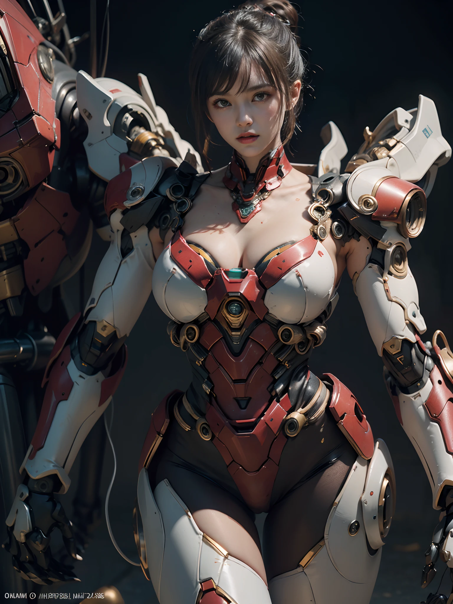 Intricate details, Super Intricate Details, (navel-baring) (Big Gem: 1.3), (girl_Standing_beside_droid:1.2), Girls, (Perfect detail face, Detailed eyes), BREAK Robot, (Giant Mech, Red and black armor, Blue eyes, Holding a rifle), Starry sky, sky line, Kamen Rider, (Gundam: 1.4), Gold Saint Seiya, Marvel movie Iron Man, (mechs) (Mechanical) (armor), professional RAW color photos, (Back Corner), (Lie down and raise your legs to expose your buttocks: 1.5), (cum on the body, Shoot in the chest, Face, For hair): 1.2) (itting open legs: 1.3), Perfect, (Wide Angle), (Rule of Threes), perfect leg, (Pendants) (Color Gemstones) Knee flexion, perfect foot, Panties close-up, Sweat, water dripping, Best Quality, masutepiece, Super Resolution, (reality: 1.4), 1 girl, Bare shoulders, crazy detail details, (Hip Fold: 1.5), lower chest, Side chest, Unrealistic Engine Style, Boca Effect, David La Chapelle style shots, Bioluminescent color palette: Lilac, Pale gold, Pale pink, bright white, Wide Angle, Ultra-fine, cinematic still life, Vibrant, saquimica style, Perfect eyes, highest image quality 16K, inspired by Canon EOS R 6 "Chaos 50,--, Harry Winston A masterpiece of mole photography under the eyes, Ray tracing, surrealism, Textured skin