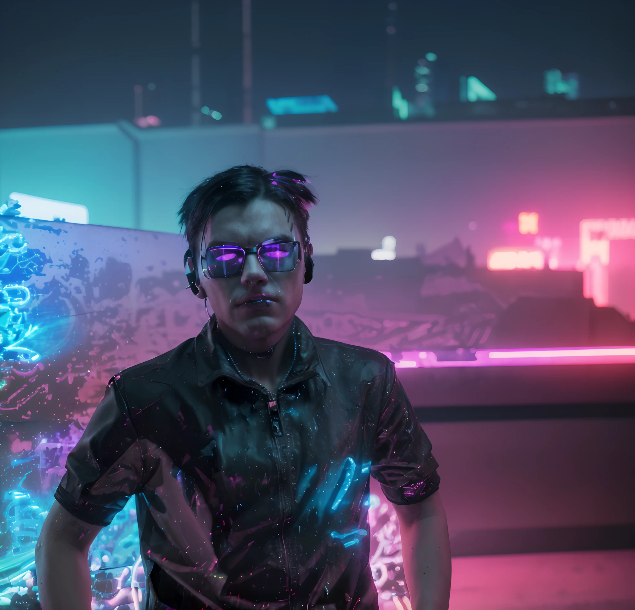 Cyberpunk, realistic,4k image,neon background,cool boy