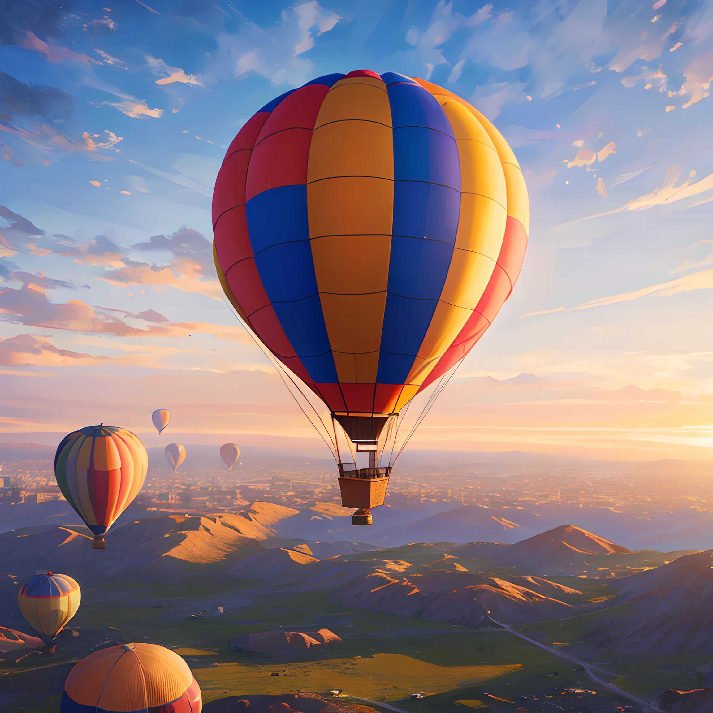 best quality, ultra-detailed, (photorealistic),
Hot Air Balloon,
depth of field, professional lighting, --auto