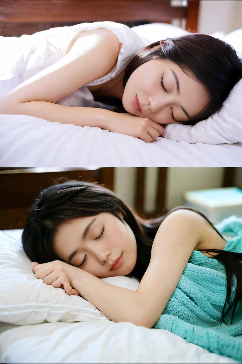 During sleep、Cute Japan person、20yr old、Sleeping Princess、Beautiful limbs、