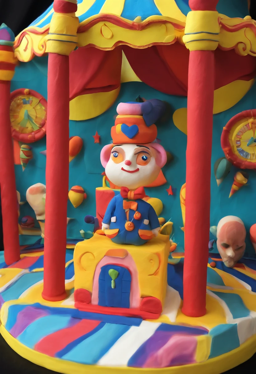 Circus stage,Front view,up-close,Thick lines,
