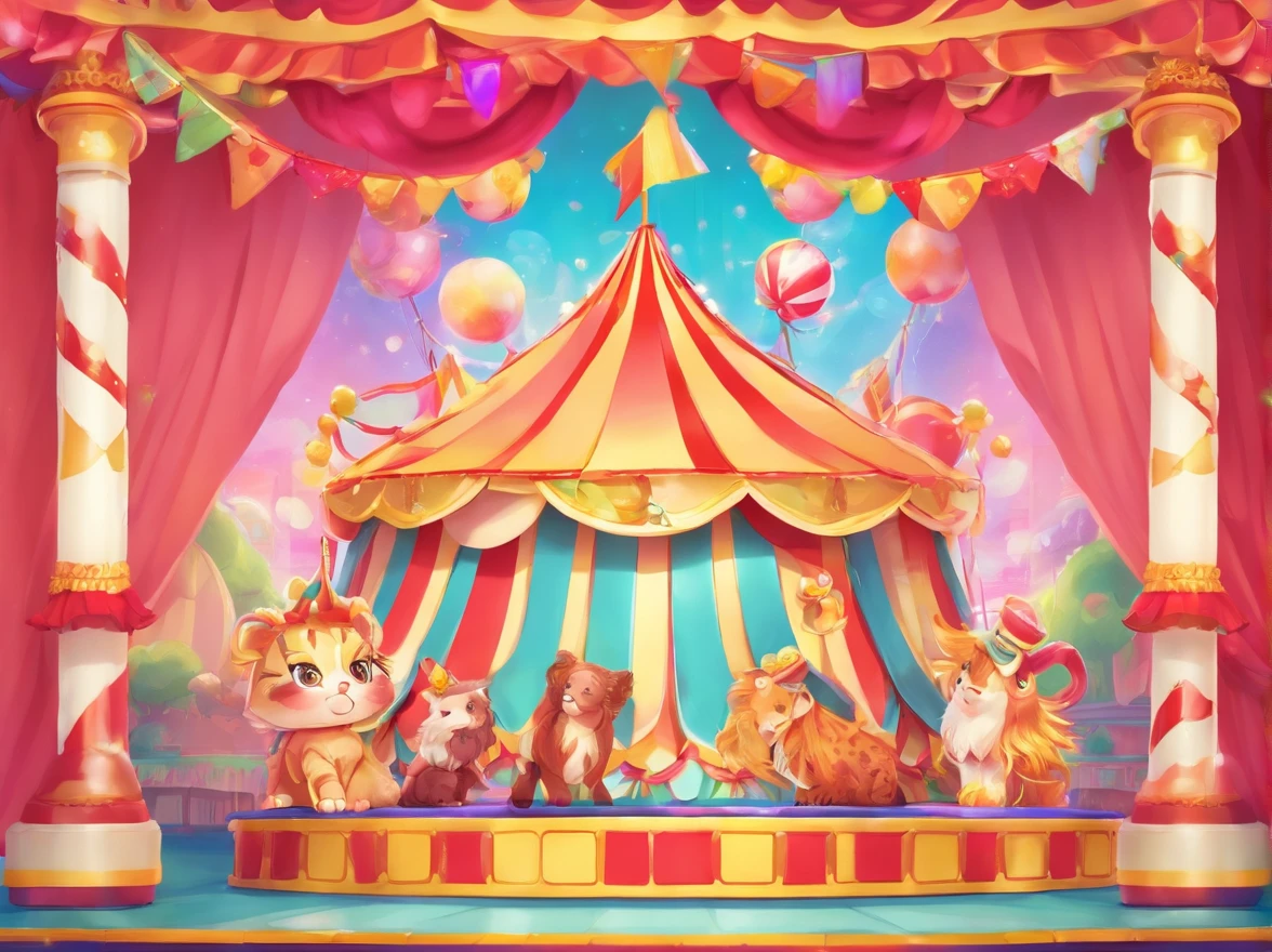 Circus stage,Front view,up-close