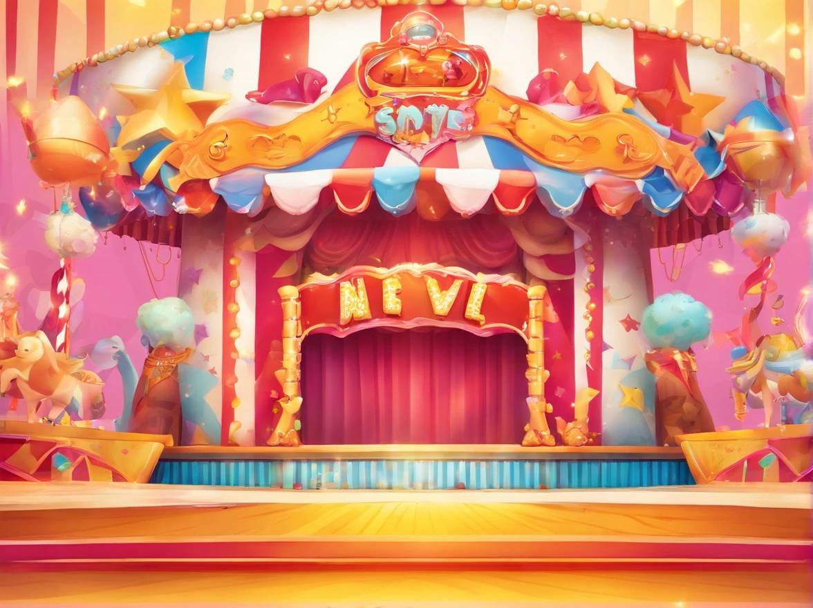 Circus stage，Front view，up-close