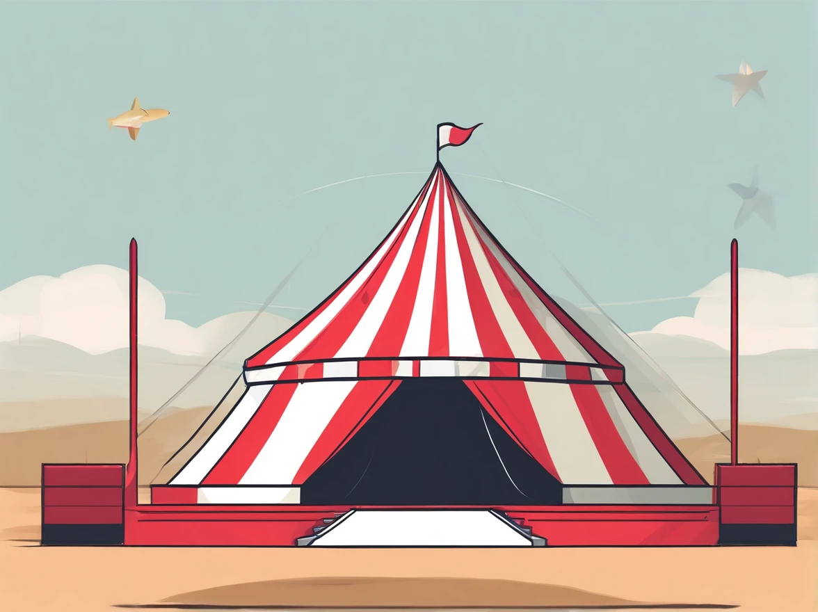 Circus stage,Front view,up-close,Thick lines