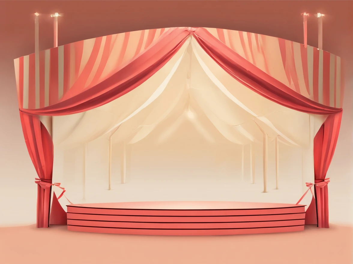 Circus stage,Front view,up-close,Thick lines