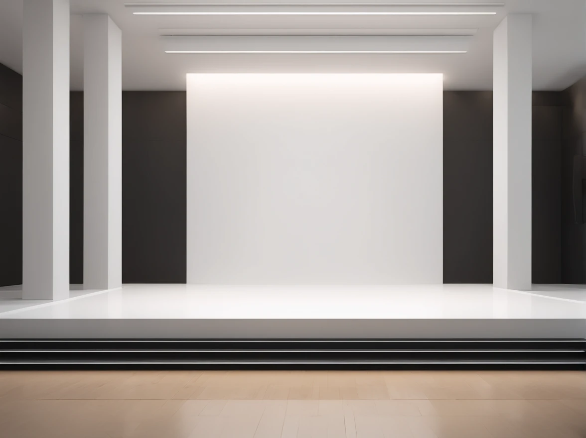 Indoor stage,Front view,up-close,Thick lines