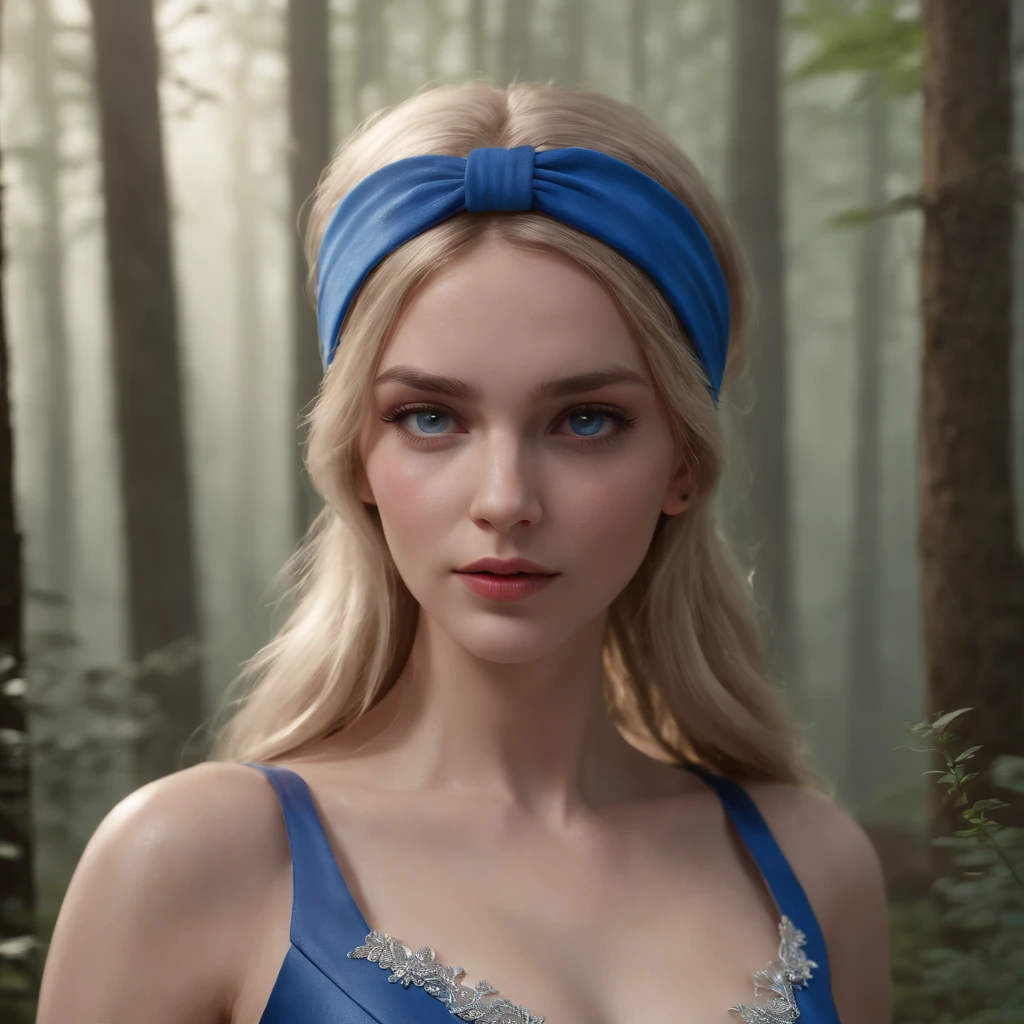 (professional 3d render:1.3) af (Realistic:1.3) most beautiful artwork photo in the world,Features soft and shiny female, ((Epic fantasy Alice in Wonderland, strong powerful female look, long blonde hair, piercing eyes and determined expression in dynamic pose, Fantastic location, Majestic dark spooky forest)), full body 8k unity render, action shot, skin pore, very dark lighting, heavy shading, Detailed, Detailed face, (vibrant, photograph realistic, Realistic, Dramatic, Dark, Sharp focus, 8K), (Blue dress in style of Alice slightly damaged and worn:1.4), ((((blue headband)))), (Intricate:1.4), decadent, (Highly detailed:1.4), Digital painting, rendering by octane, art stations, concept-art, smooth, Sharp focus, illustration, Art germ, (loish:0.23), wlop ilya kuvshinov, and greg rutkowski and alphonse mucha gracias and Tim Burton, (Global illumination, Studio light, volumettic light), heavy rain, particles floating, lotr, fantasy, elf, full bodyesbian, ((Dark and spooky forest background:1.3)),CGSesociety, art stations