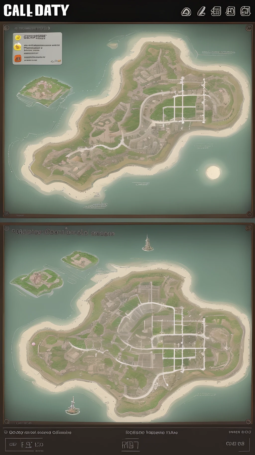 Call of Duty: Ghosts, battle royale island, grid paper, map layout, game level design