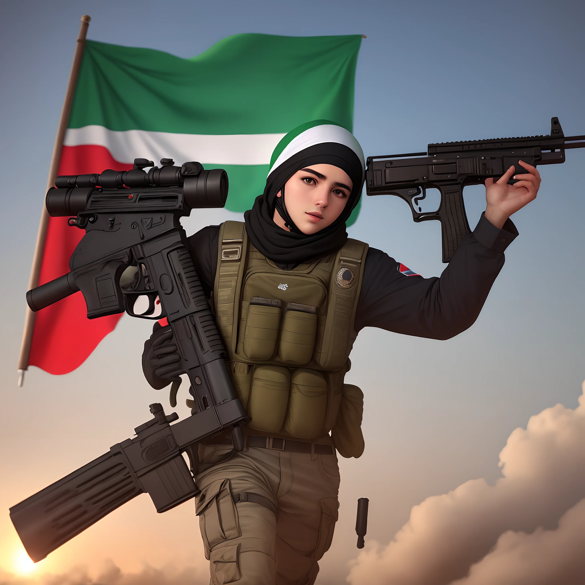 Palestinian flag gun