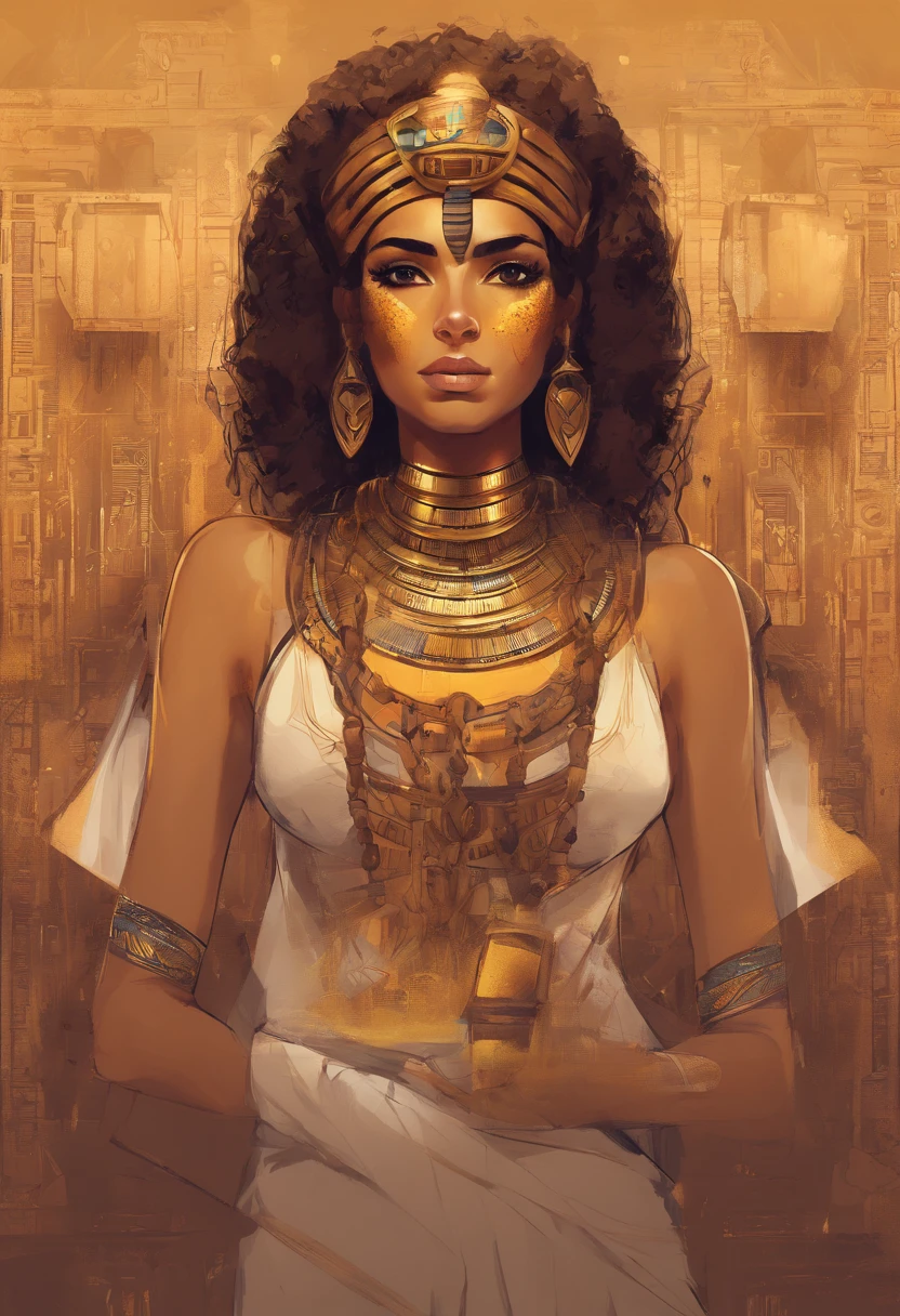 Egyptian woman with honey eyes and caramel hair