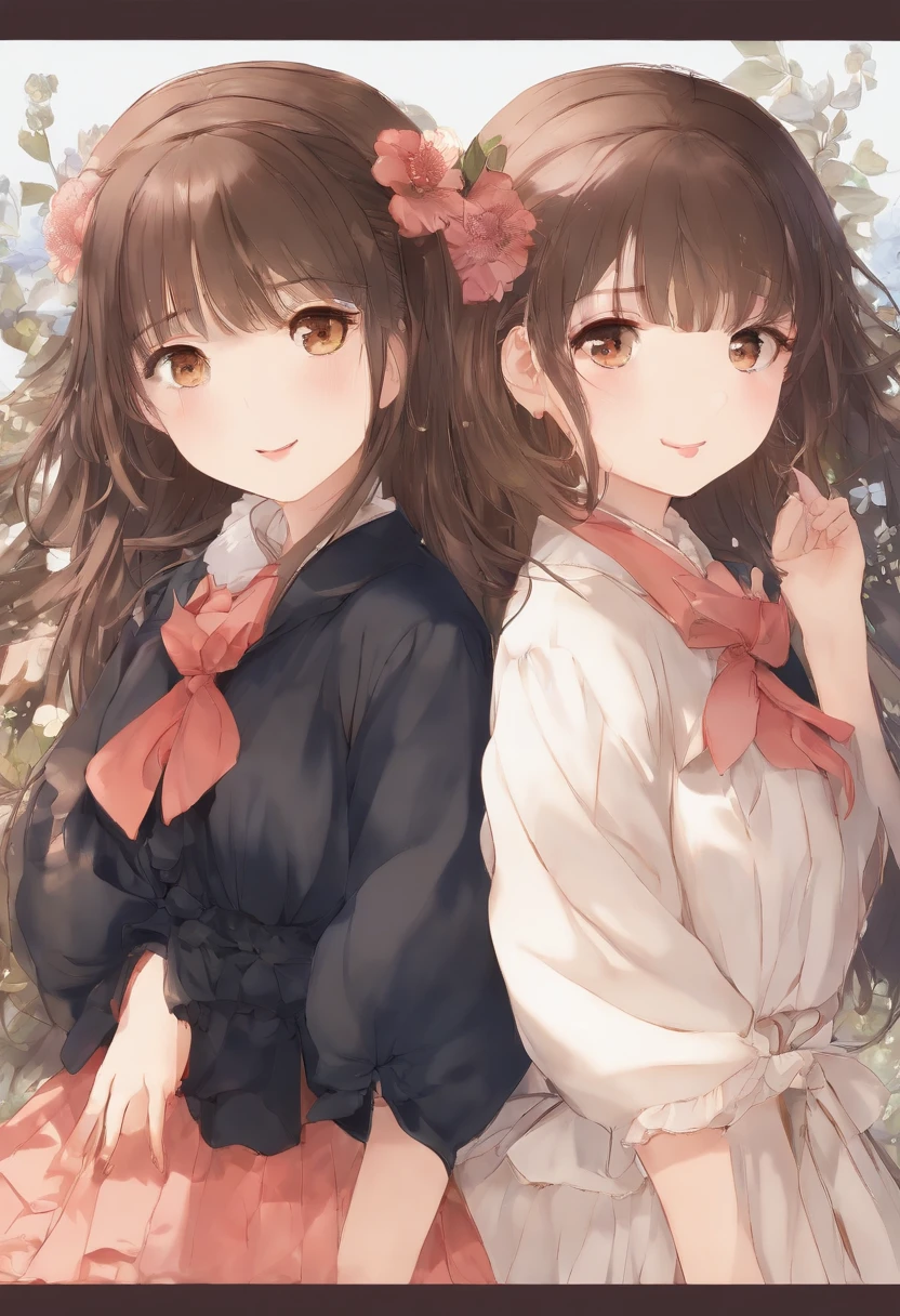 (masterpiece), (best quality), (high resolution), chika fujiwara, moeha fujiwara, 2girls