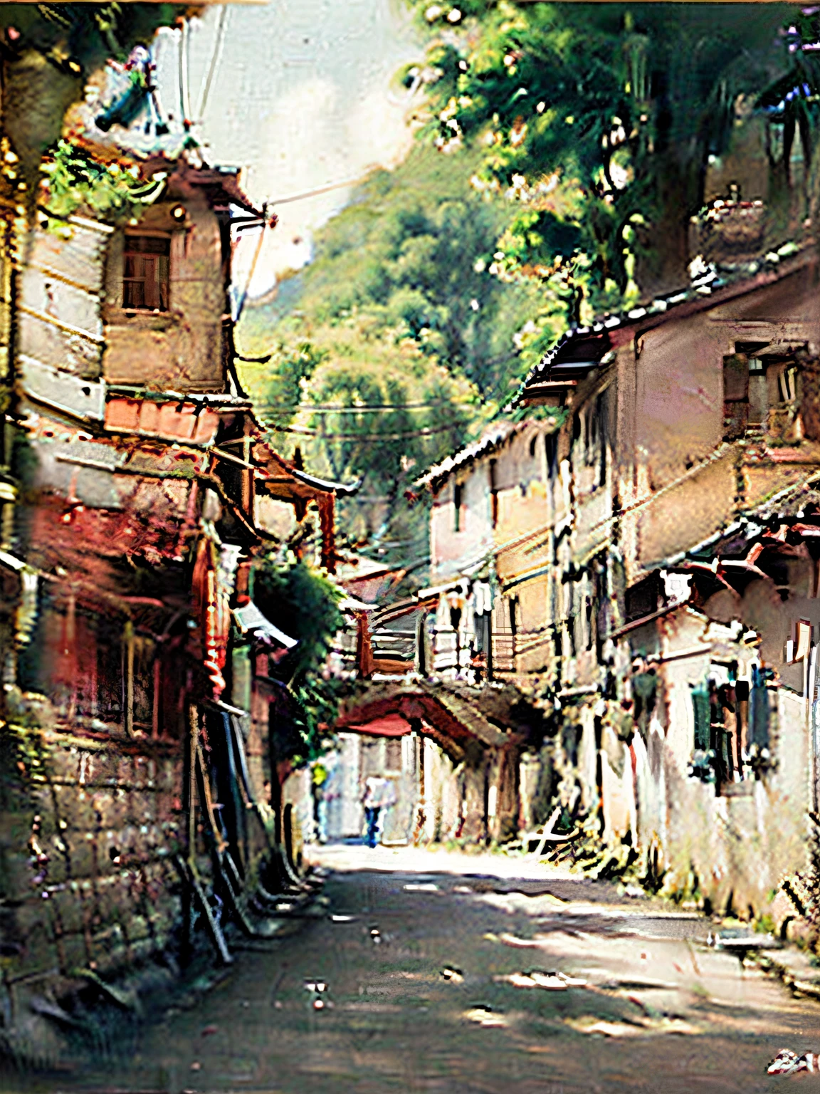 In an old village village,The villagers are preparing for a song festival There is a small stage，
