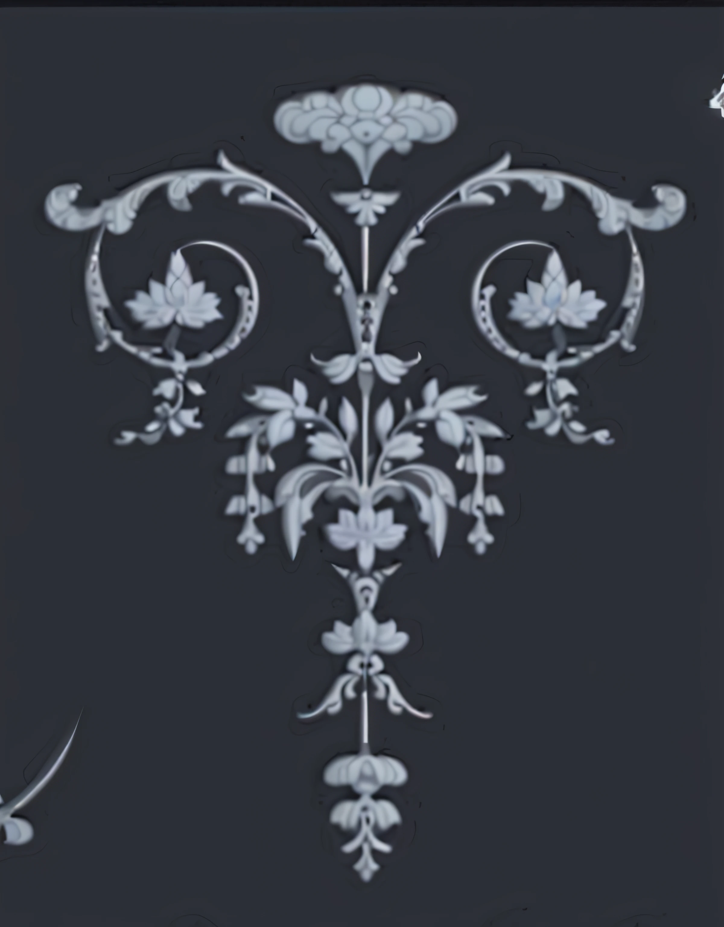 Close-up of a patterned wall, Rococo decoration, Rococo elements, Rococo Decor, Rococo details, black rococo, Classic ornament, Baroque and Rococo ornaments, Chinoiserie pattern, Wallpaper Design, Baroque details, floral motif, Flourishing for complex ornaments, Brilliant Qizi, Grisaille, Large motifs