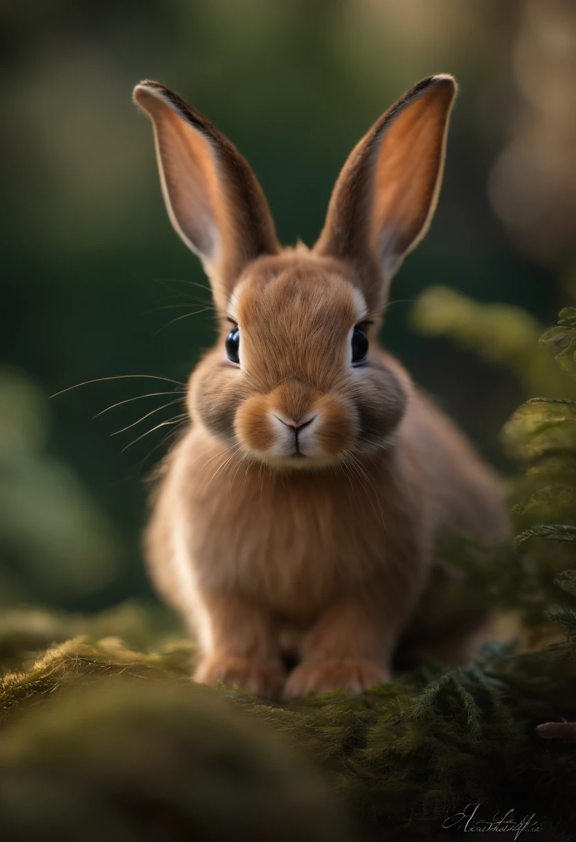 He's a small, curious bunny, with soft brown fur and long, pointed ears. He has bright, expressive eyes that reflect his kindness and willingness to help others. He always wears a smile on his face and is known for his gentle nature