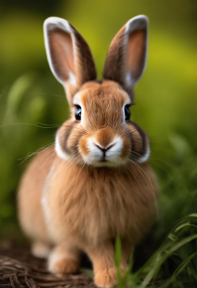 He's a small, curious bunny, with soft brown fur and long, pointed ears. He has bright, expressive eyes that reflect his kindness and willingness to help others. He always wears a smile on his face and is known for his gentle nature