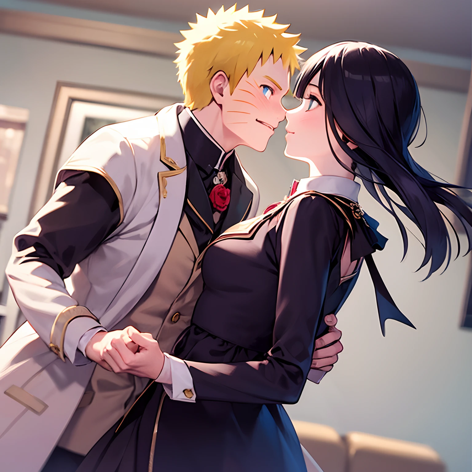 Naruhina, couple, dance, victorian attire