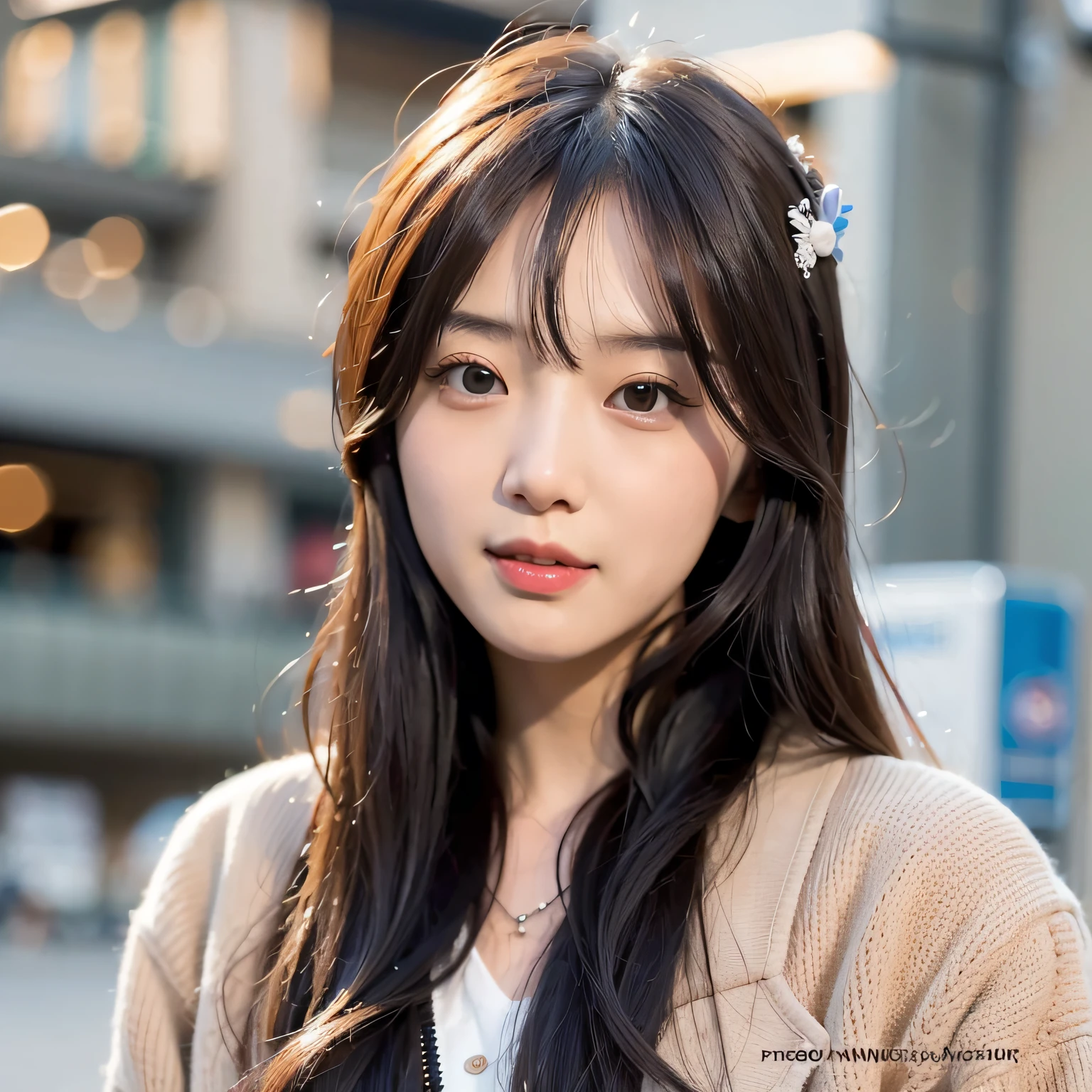 a close up of a woman with long hair wearing a jacket, wan adorable korean face, inspired by Kim Jeong-hui, young adorable korean face, with cute - fine - face, portrait of female korean idol, 8k artgerm bokeh, soft portrait shot 8 k, korean girl, kawaii realistic portrait, fanart, lalisa manobal, realistic. cheng yi
