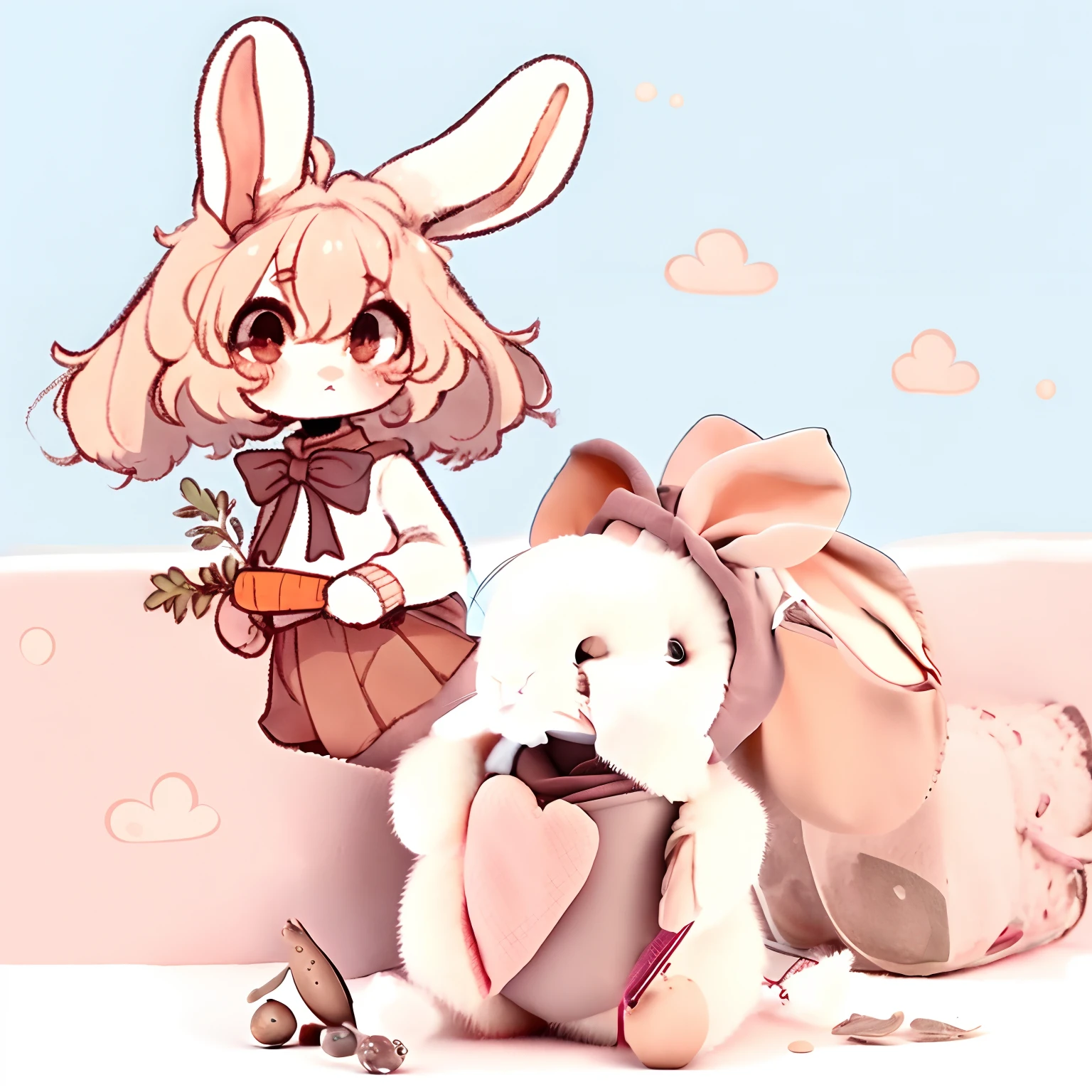 The soft whole body of the rabbit