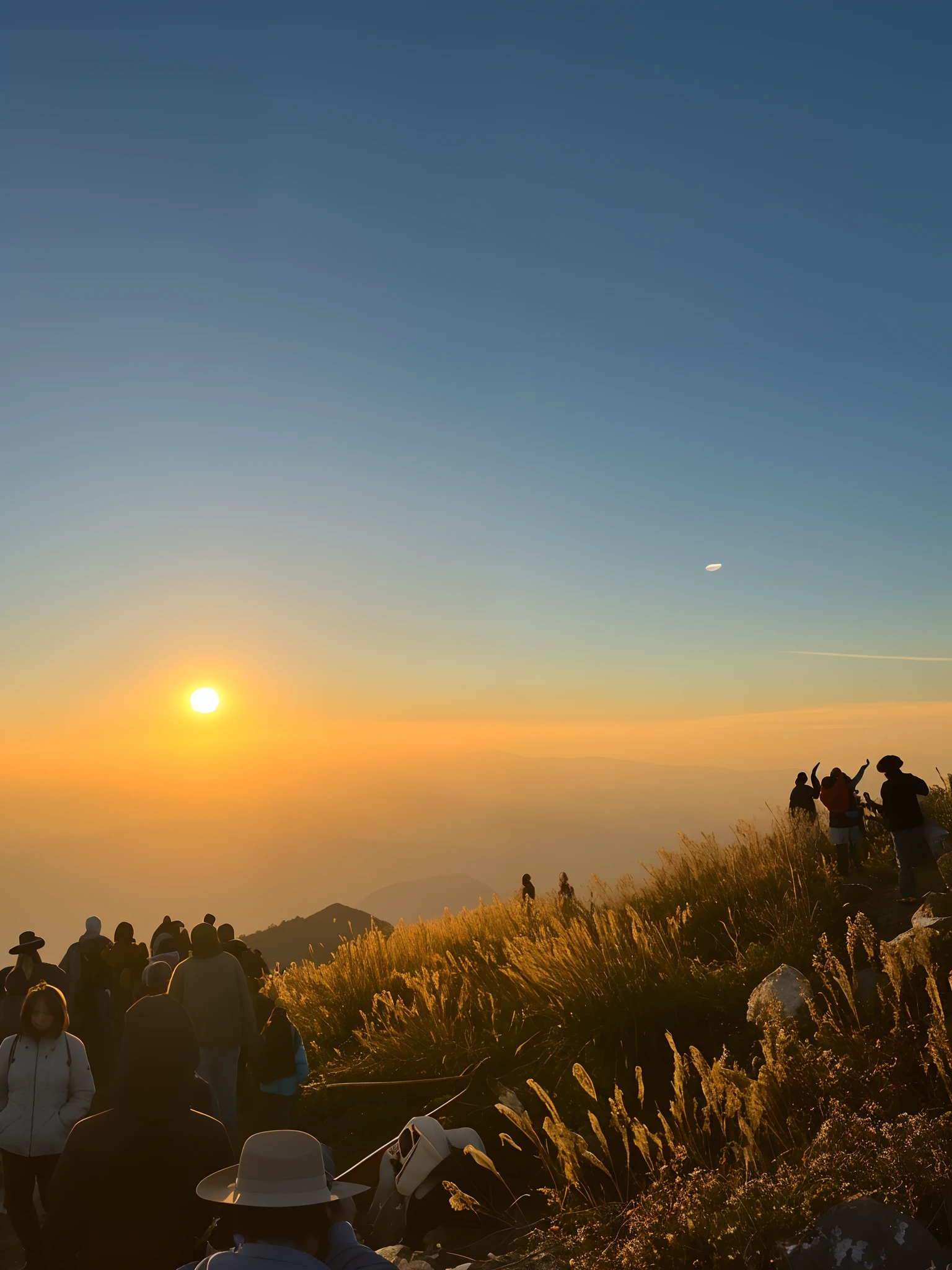 People stand on the mountains overlooking the sunset and fields, during sunrise, late sunset, At sunrise, Sunset view, reddit post, during dawn, At sunset, Sunset atmosphere, With sunset, late sunset, Morning sunrise, sun is in the top, Evening sunset, sunset sunrise, the sunset, Beautiful image, Sunset!!!, Far view, Sunset!