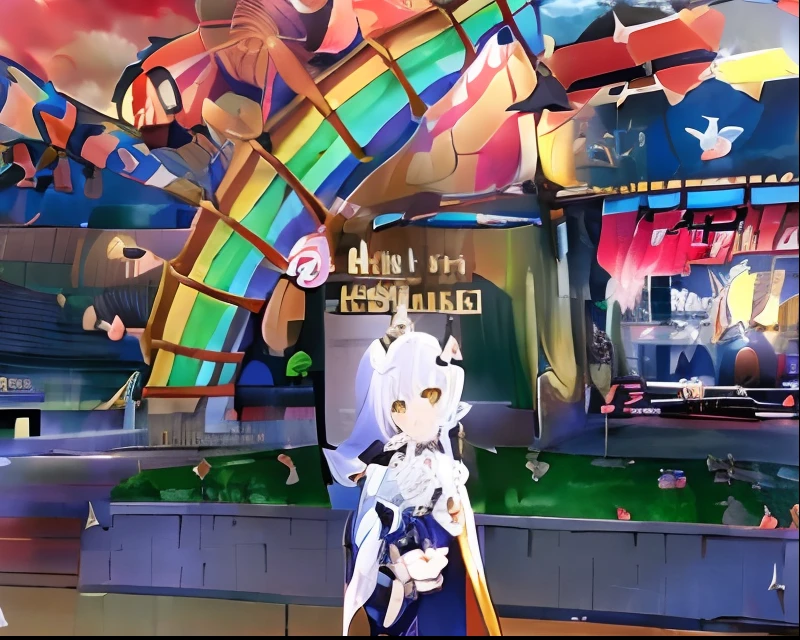 anime girl in a black and white outfit standing in front of a carnival, from the azur lane videogame, ayaka game genshin impact, ayaka genshin impact, azur lane style, ingame image, characters from azur lane, royal elegant pose, fashion gameplay screenshot, girls frontline universe, girls frontline style, from girls frontline, wearing fantasy formal clothing