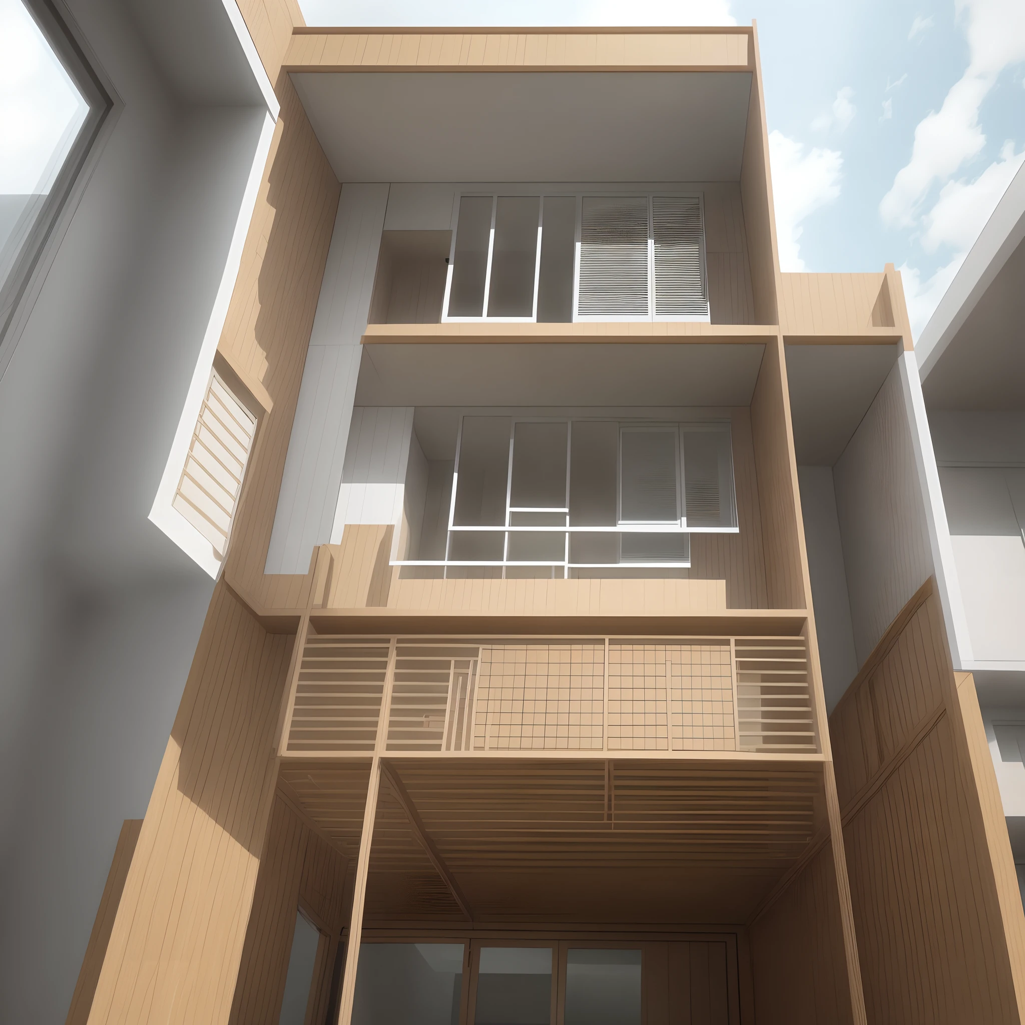 Construction of a low-rise and futuristic house