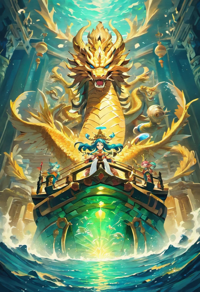 1. Chinese mythology, East Sea Dragon King, Majestic, Powerful, (Ancient deities:1.3), (Serpentine:1.2), (Beard and mustache:0.8), (Whiskers:0.9), (Huge size:1.5), scales, Vibrant colors, Shimmering water, (the reef:1.1), (Golden crown:1.2), (Dragon-shaped throne:1.4), (Flowing robes:1.1), (Dragon-shaped beard ornaments:1.3), (Emerald eyes:1.2), (pearls necklace:1.2), (Golden Trident:1.4), (levitating:1.1), (Sky clouds:1.3), (shimmering dazzling lighting:1.2), (Crashing waves:1.3), (A palace full of treasures:1.5), (Schools of colorful fish:1.2), (an underwater city:1.4), magnifica, Mythical, Magnificent, Extensive and detailed, standing apart, Traditional Chinese architecture.