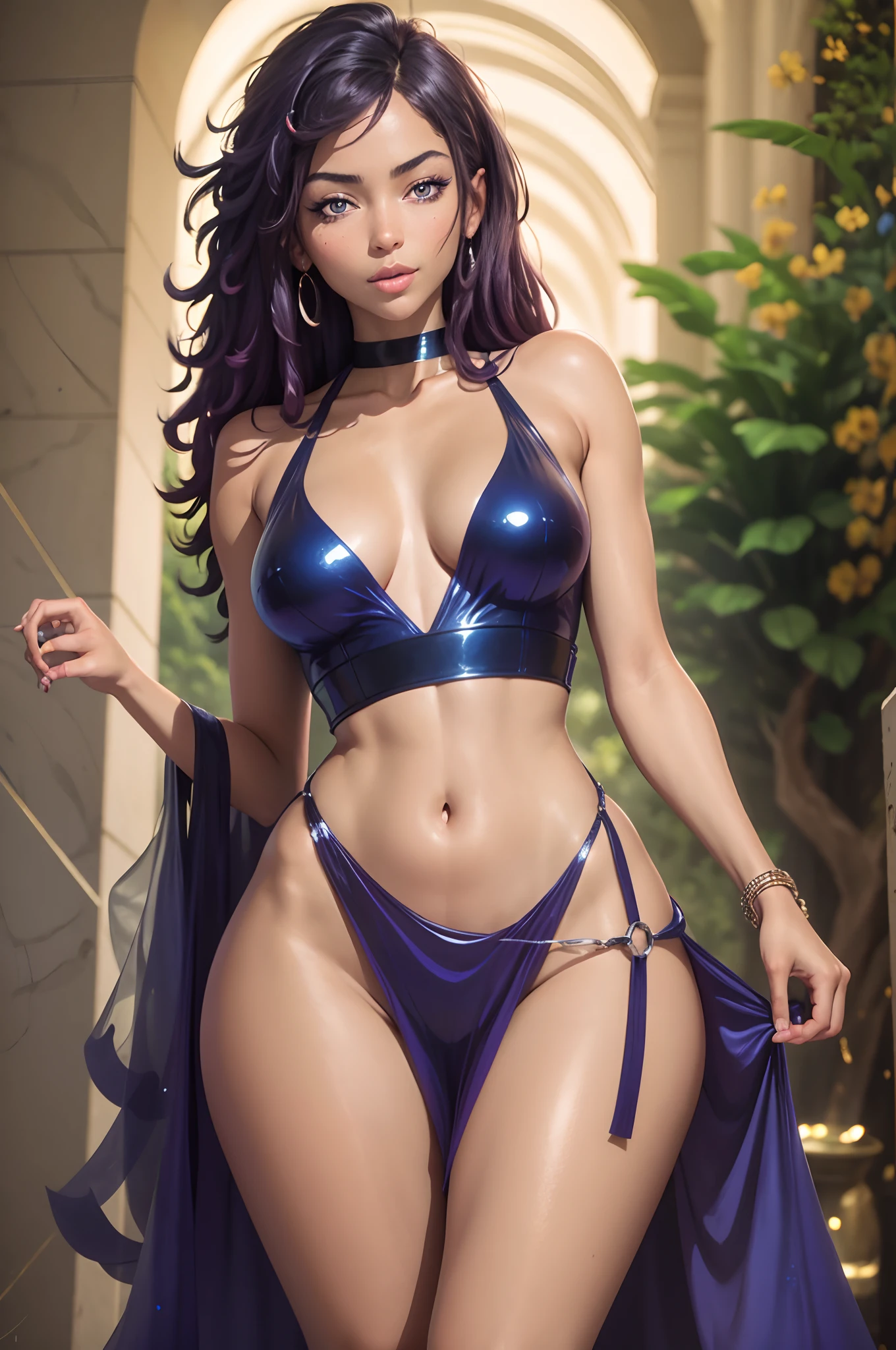A beautiful tanned girl , She needs to please most men, then need a wide and wide hip. Plump lips and sexy blue eyes, curly hair and your skin will be black, ville, MILF, Masterpiece, Best quality, Ultra-detailed, beautiful lighting, 1fille, Regarder le spectateur,